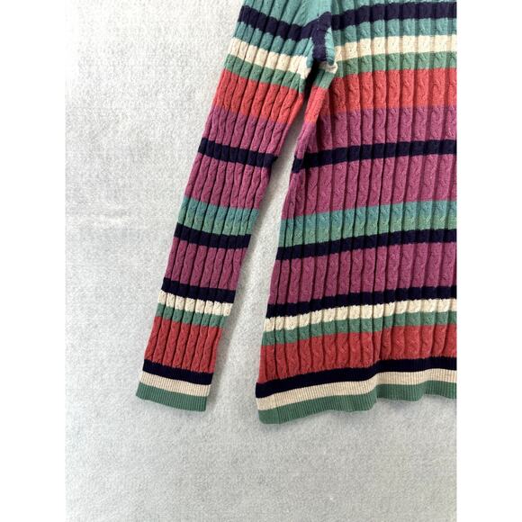 Soft Surroundings Isidor Sweater Medium Cable Knit Striped Super Soft Casual - Picture 5 of 8